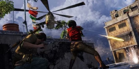 Throughout Uncharted 2, there are many moments where it feels like you're playing a Hollywood action movie