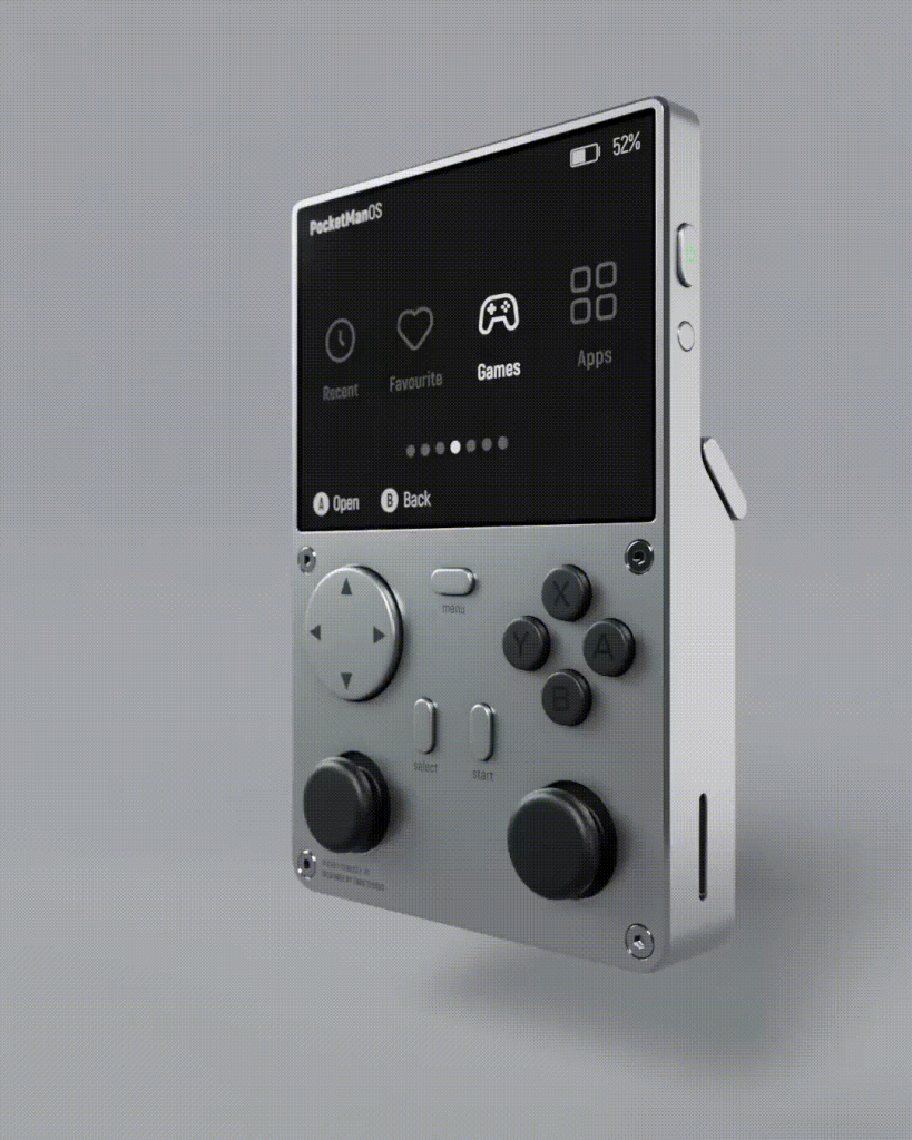 THIS CYBERPUNK-LOOKING HANDHELD GAMING CONSOLE TAKES A PAGE FROM TEENAGE ENGINEERING